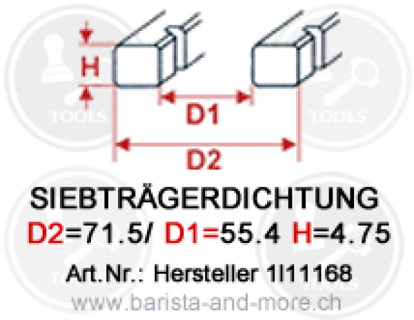 Siebträgerdichtung Ascaso original (73x57,4x8,3mm)